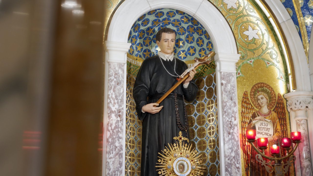 Interior detail of a shrine at St Joseph’s Redemptorist Church, Dundalk.