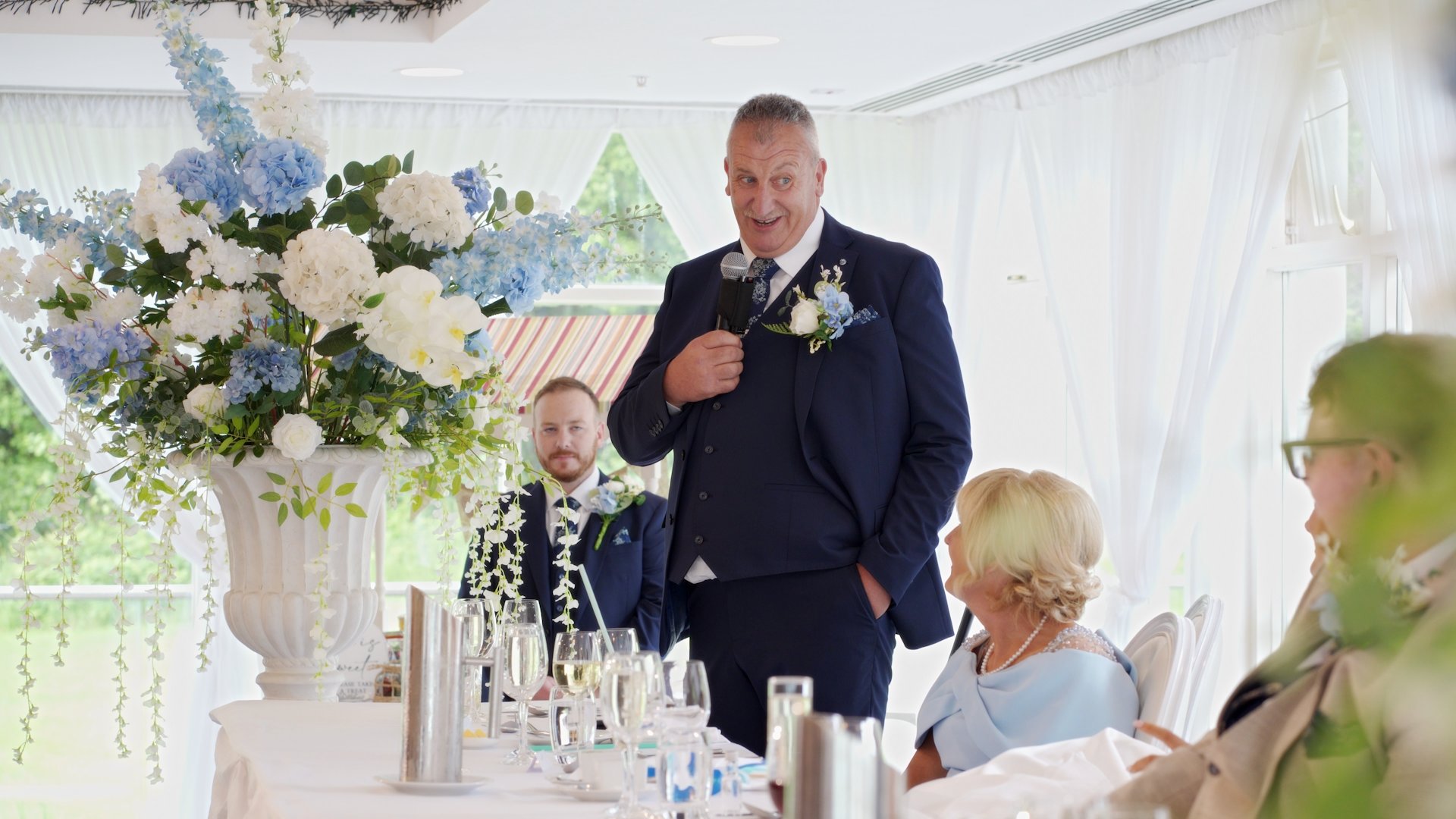 Dad's wedding speech during the reception at a Lough Eske Castle wedding reception.